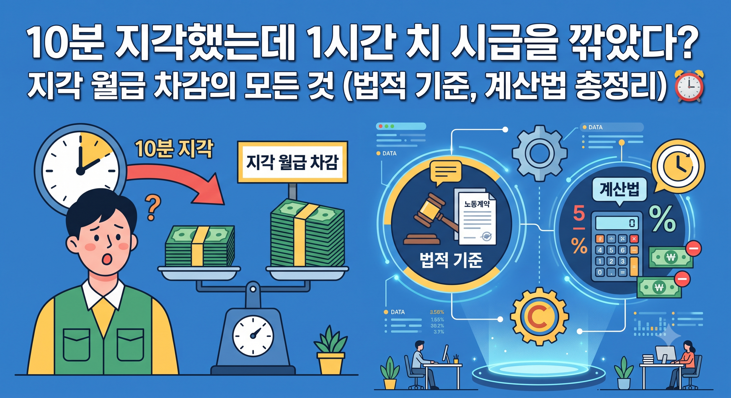 지각 월급 차감의 모든 것: 근로기준법상 허용 한도와 시급 계산법 총정리 1 12 scaled