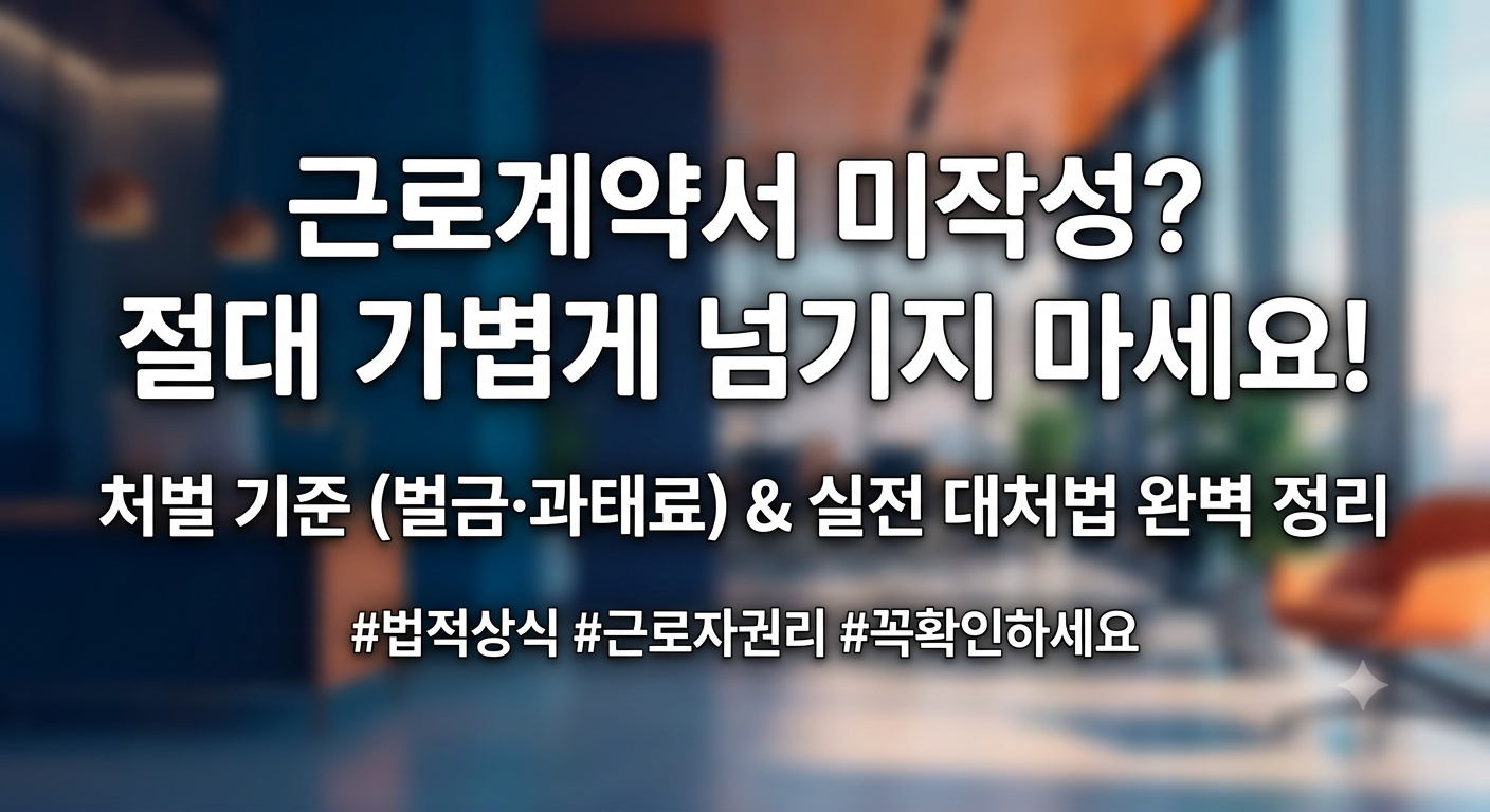 근로계약서 미작성 대처법 총정리: 벌금 기준, 신고 절차, 주휴수당 미지급 입증 가이드 1 6