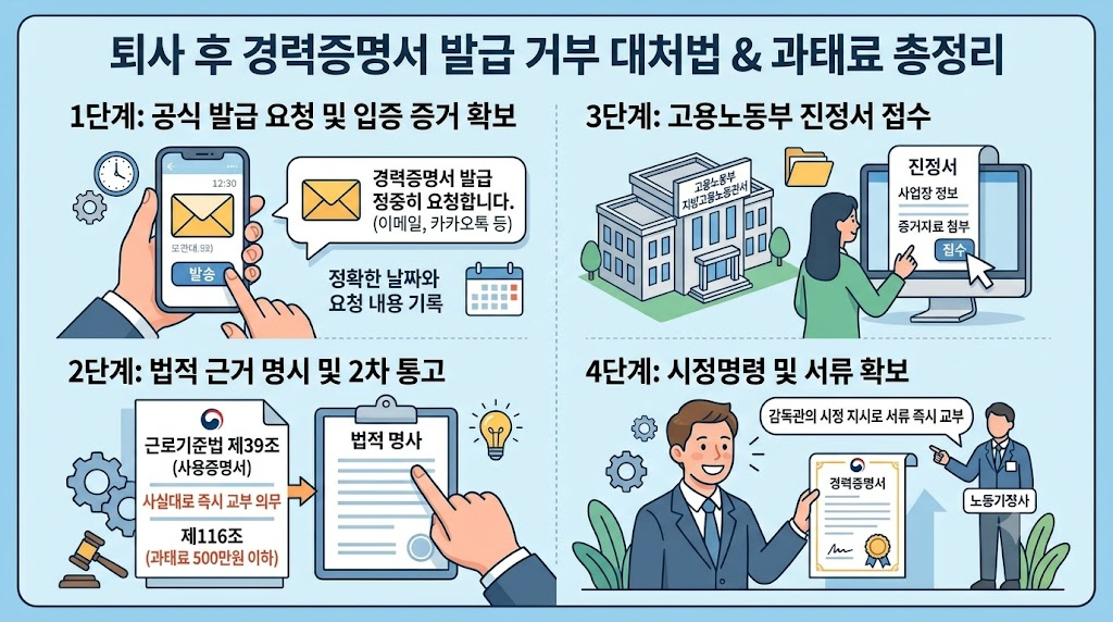 퇴사 후 경력증명서 발급 거부 대처법: 근로기준법 제39조 위반 신고 및 과태료 기준 총정리 1 퇴사후 경력 증면서 발급거부 대처법