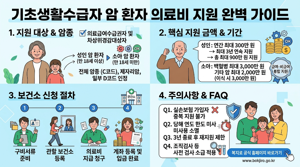 기초생활수급자 암 환자 의료비 치료 지원 금액 얼마인가요? 보건소 국비 지원 혜택 신청 1 기초생활수급자 암 환자 의료비