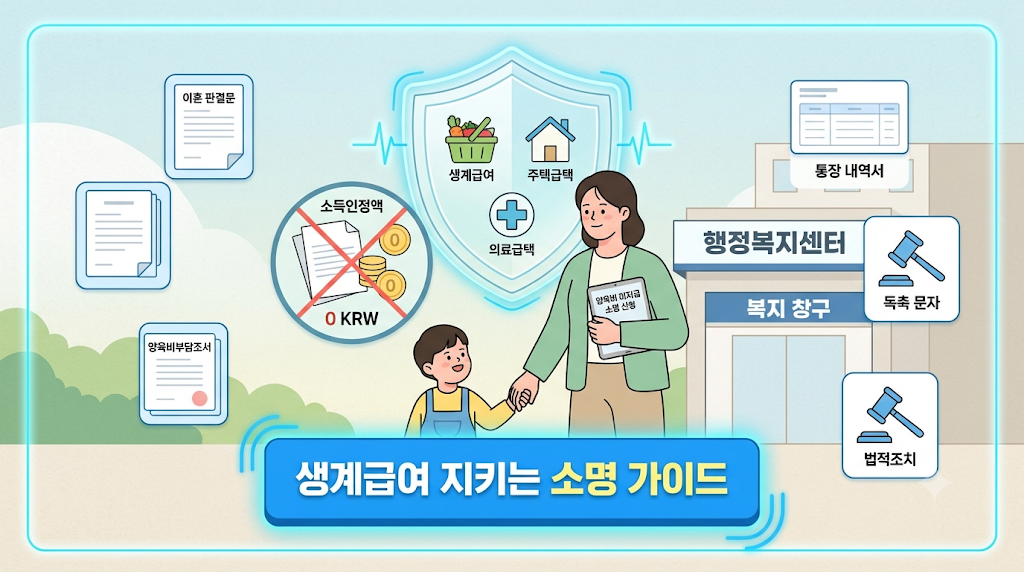 배우자 양육비, 기초생활수급자 소득인정액에서 제외하고 생계급여 방법 1 양육비 기초생활수급자