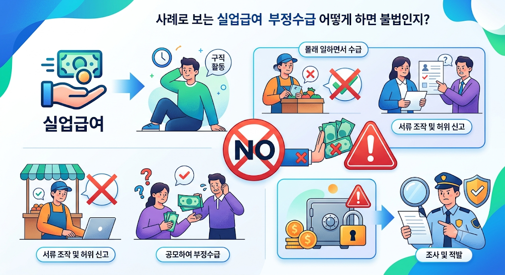 사례로 보는 실업급여 부정수급 어떻게 하면 불법인지? 1 실업급여 부정수급인가?