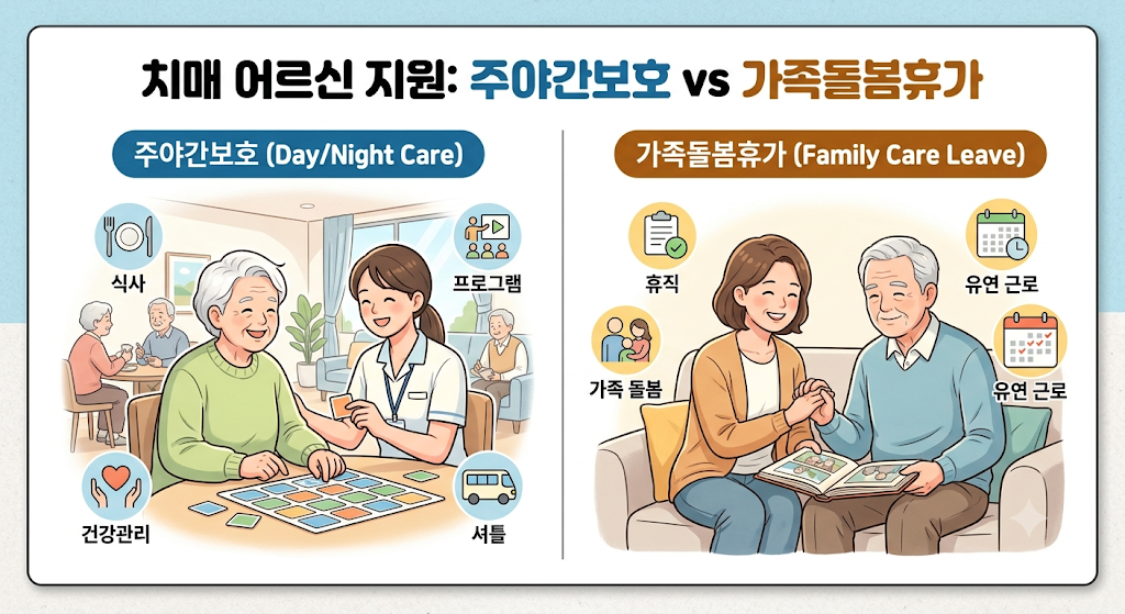 2026년 치매 주야간보호 vs 가족돌봄휴가 혜택 및 신청 조건 1 치매 어르신 지원