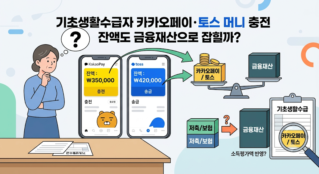기초생활수급자 카카오페이·토스 머니 충전 잔액도 금융재산으로 잡힐까? 1 수급자 카카오페이 토스머니