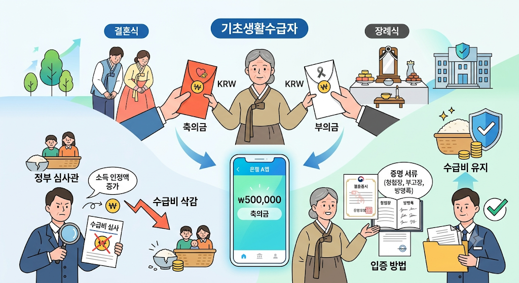 기초생활수급자 축의금·부의금 통장으로 받으면 수급비 깎일까? 입증 방법 1 수급자 축의금 부의금