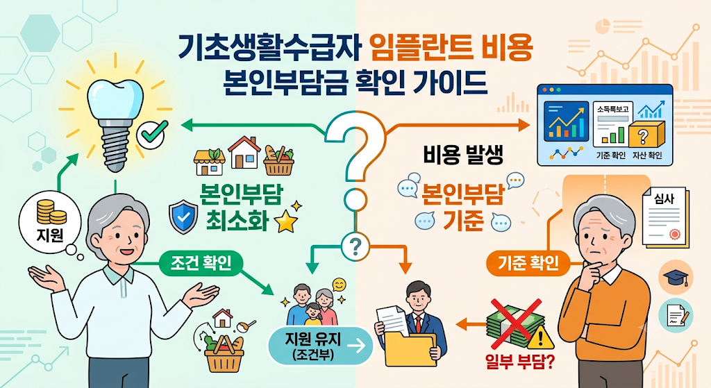 기초생활수급자 치과 가서 임플란트 할 때 본인부담금 진짜 무료일까? 본인부담 비용 1 수급자 임플란트 비용 본인부담금