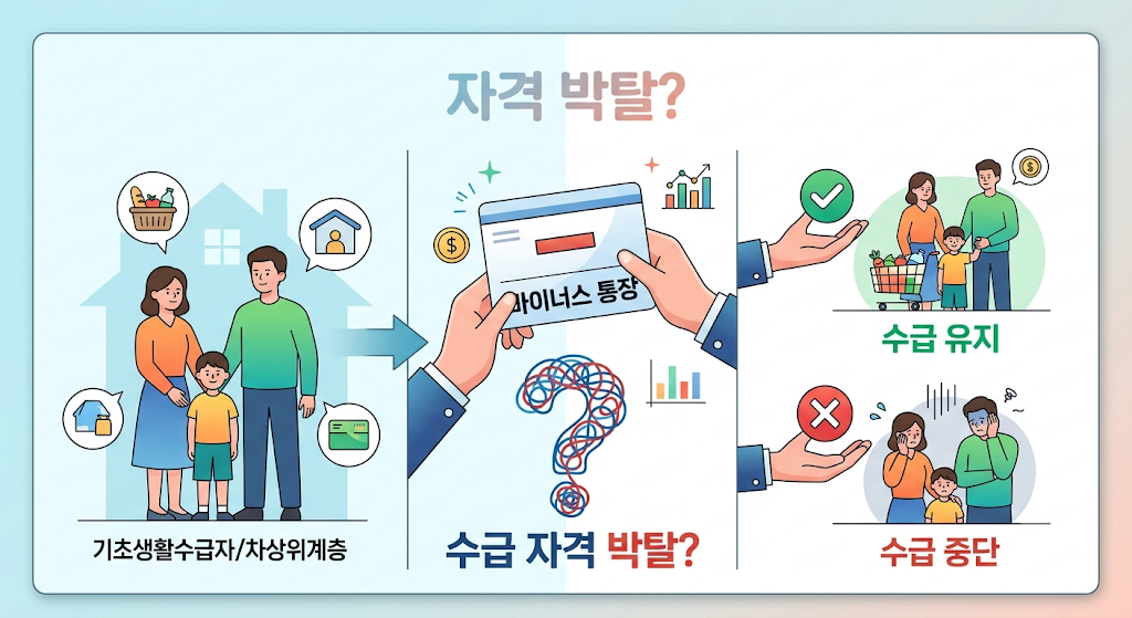 기초생활 수급자 마이너스 통장