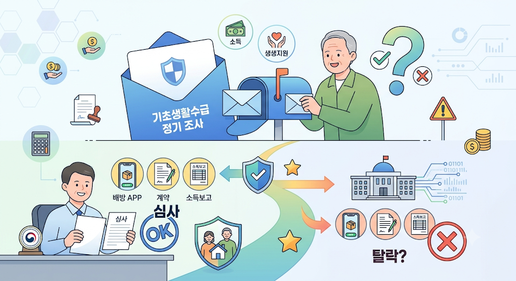 기초생활수급자 정기 확인조사 우편물 날아왔을 때 절대 하면 안 되는 행동 3가지 1 수급자 정기 확인