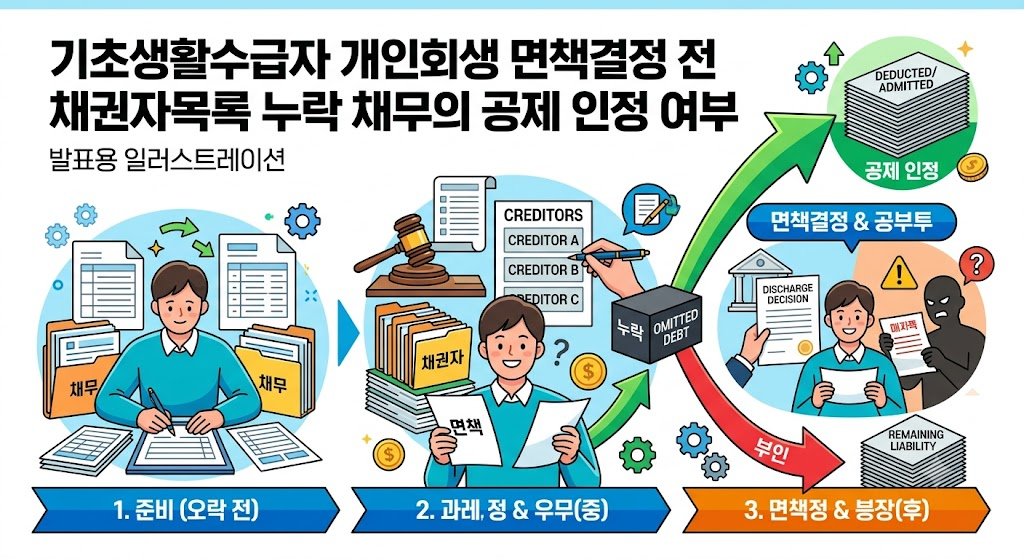 기초생활수급자 개인회생 면책결정 전 채권자목록 누락 채무의 공제 인정 여부 1 image 6