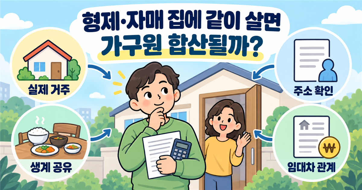 기초생활수급자 형제·자매 집에 들어가서 같이 살면 가구원 합산될까?